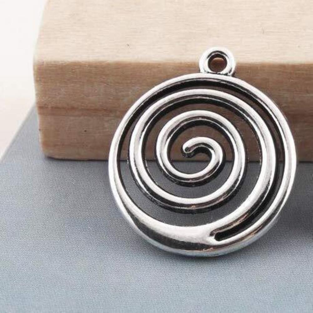 6514 22 pcs Pewter Swirl Charms Small Swirl Pendants 20x17mm Small Pewter